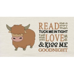 Baby Highland Cow with Read me a story Reading Pillow