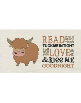 Baby Highland Cow with Read me a story