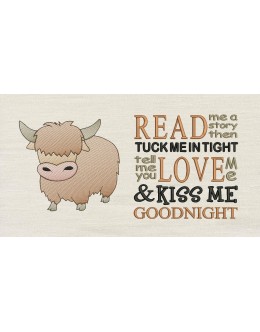 Baby Highland Cow with Read me a story Reading Pillow