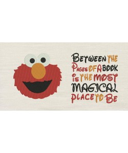 Elmo embroidery with Between the Pages Reading Pillow
