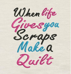 When Life Sayings reading pillow embroidery design