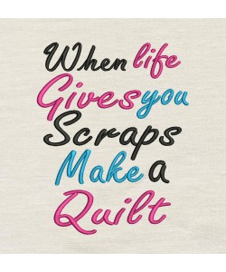 When Life Sayings reading pillow embroidery design