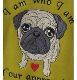 Pug dog embroidery design