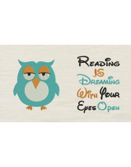 Owl dogo with Reading is dreaming reading pillow