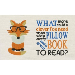 Fox with Clever Fox reading pillow