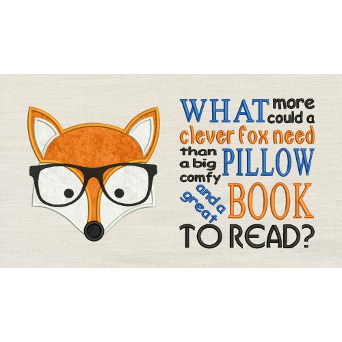 Fox Face With Glasses Clever Fox reading pillow designs