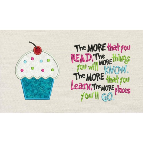 Cupcake the more that you read reading pillow