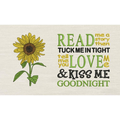 Sunflower with read me a story Reading Pillow