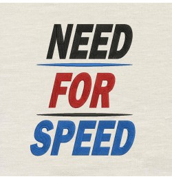 Need for speed embroidery design