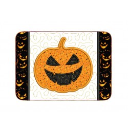 Mug rug halloween ITH in the hoop embroidery design