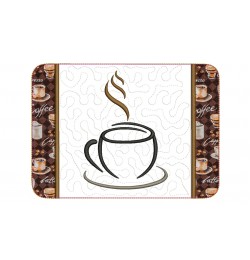 Mug rug coffee ITH in the hoop embroidery design