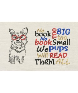 Dog No book too big reading pillow designs
