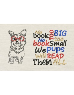 Dog No book too big reading pillow designs