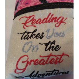 Reading takes you embroidery design 