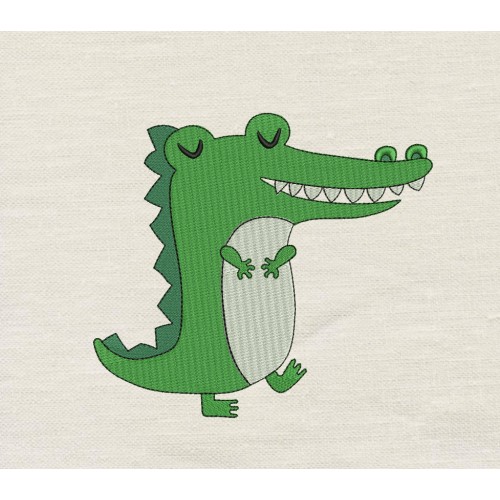 Alligator embroidery design