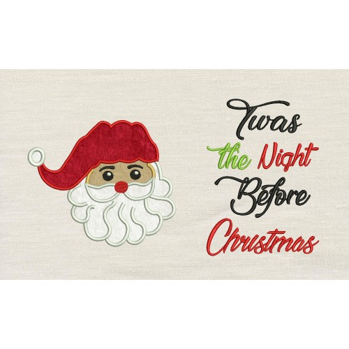 Santa face with Twas the Night Reading Pillow