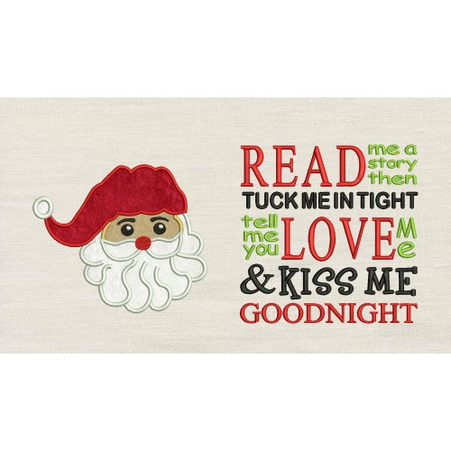 Santa face with Read me a story Reading Pillow