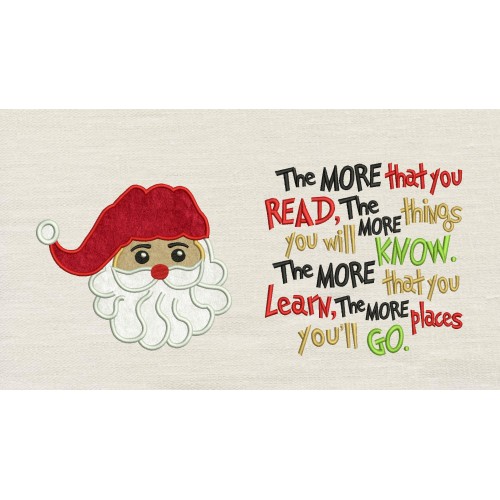 Santa face with The more that you read Reading Pillow
