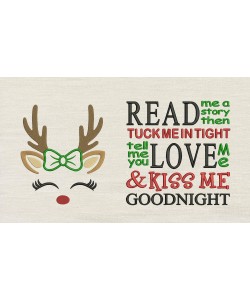 Reindeer with read me a story reading pillow