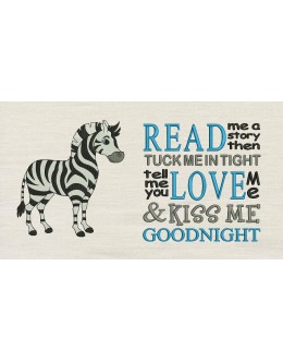 Zebra read me a story reading pillow