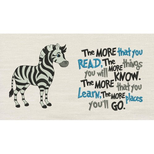 Zebra the more that you read reading pillow