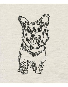 Dog redwork embroidery design