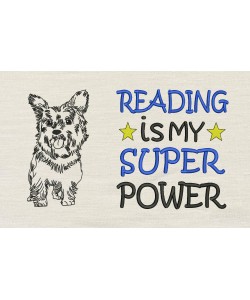 Dog Reading is My Superpower embroidery designs