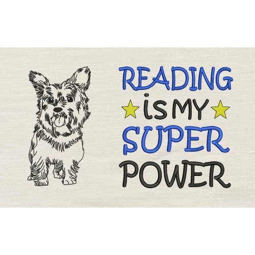 Dog Reading is My Superpower embroidery designs