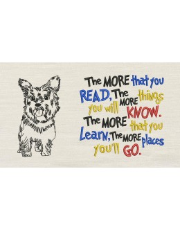 Dog the more that you read embroidery designs