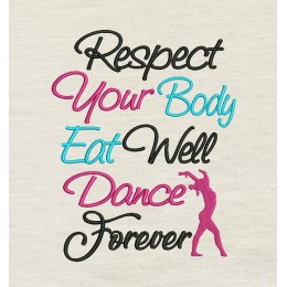 Respect your body embroidery design Respect your body embroidery design