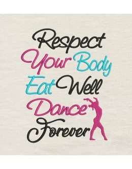 Respect your body embroidery design 