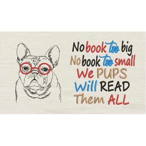 Bulldog No book too big reading pillow Bulldog No book too big reading pillow