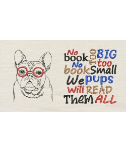 Bulldog No book too big reading pillow