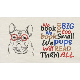 Bulldog No book too big reading pillow