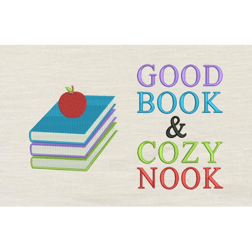 Books apple with Good Book reading pillow