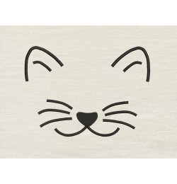 Cat face embroidery design