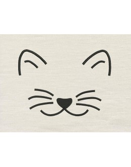Cat face embroidery design