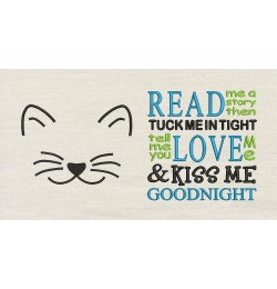 Cat face with read me a story Reading Pillow