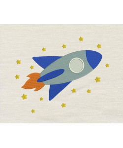 Spaceship embroidery design