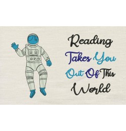 Astronaut reading takes you world