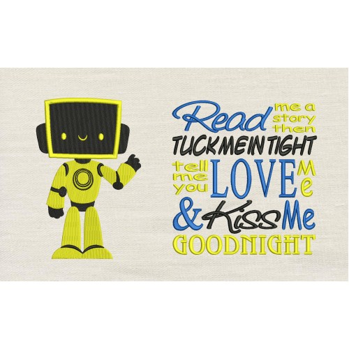 Robot with Read me Reading Pillow