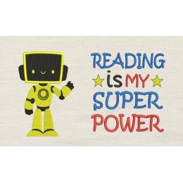 Robot with Reading is My Superpower Reading Pillow