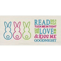 Three Bunny read me a story Reading Pillow