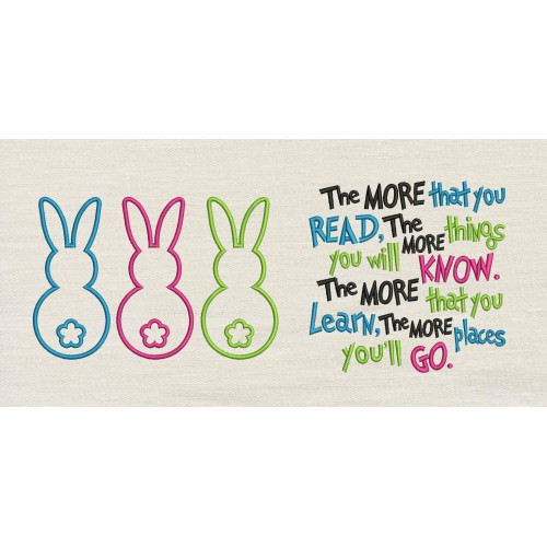 Three Bunny the more that you read Reading Pillow