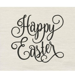 Happy easter design embroidery
