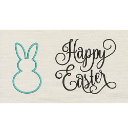 Bunny Happy Easter design embroidery