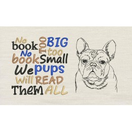 Bulldog with No book too big reading pillow