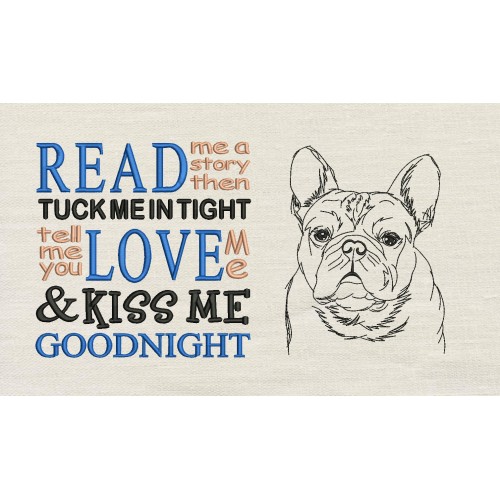 Bulldog with read me a story reading pillow Bulldog with read me a story reading pillow