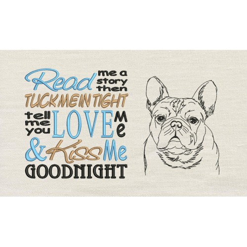 Bulldog with read me reading pillow