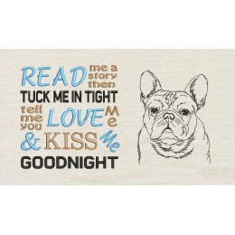 Bulldog with read me designs reading pillow